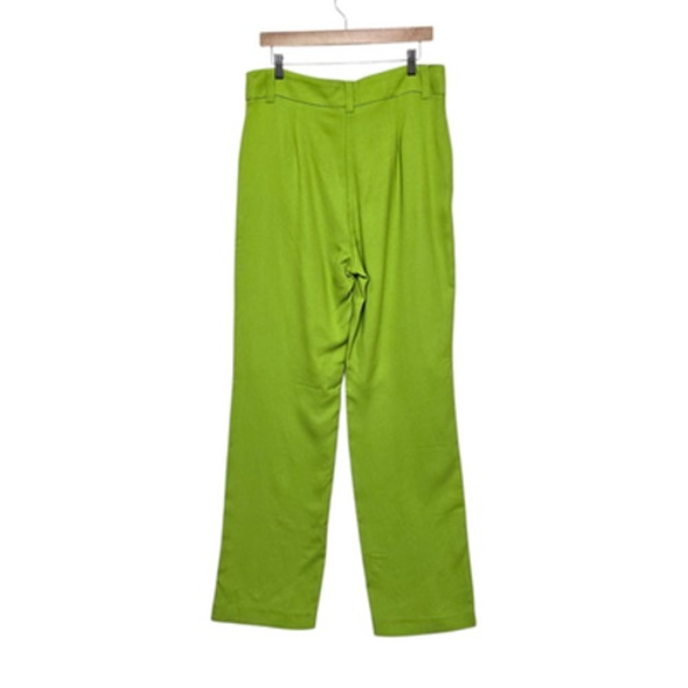 LITA by Ciara Pants Womens 12 Acid Lime Green Straight Leg Style LB251 Italy New